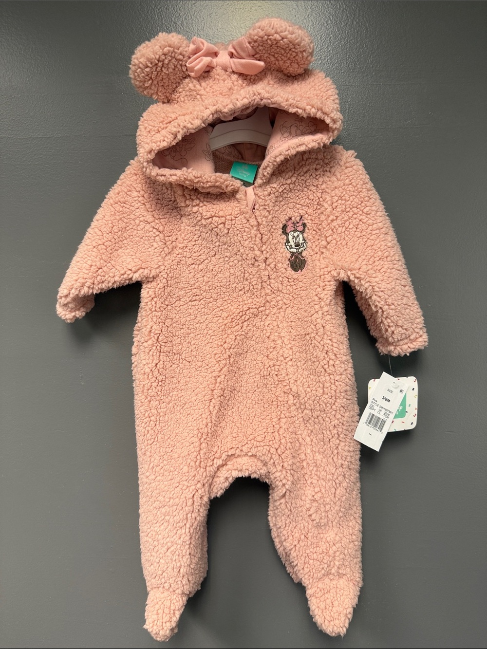 NEW Disney Baby Minnie Mouse Sherpa Bunting Snowsuit 3-6 Months | NWT
